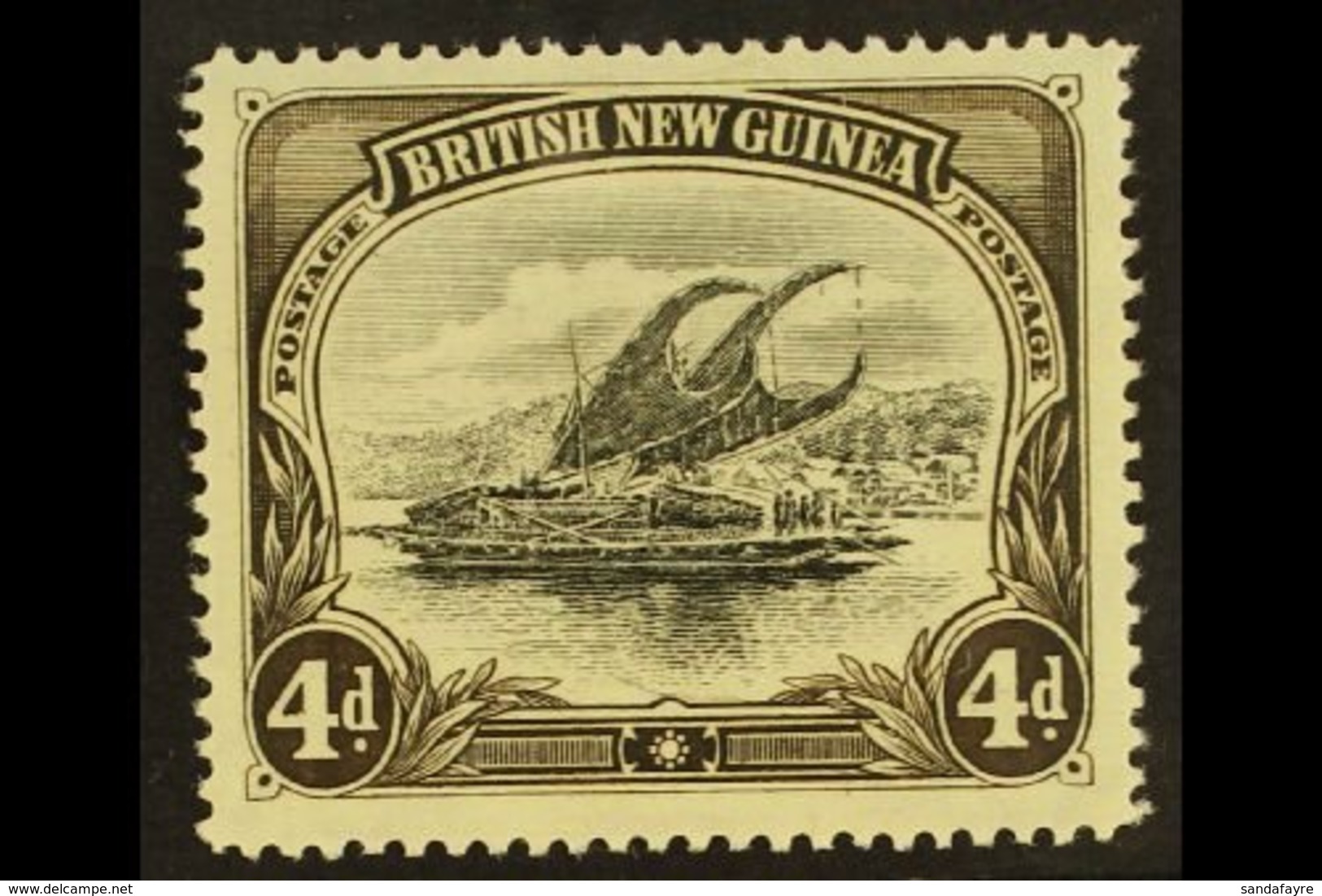 1901-05 4d Black & Sepia Lakatoi Wmk Horizontal, SG 5, Fine Mint, Fresh. For More Images, Please Visit Http://www.sandaf - Papua Nuova Guinea