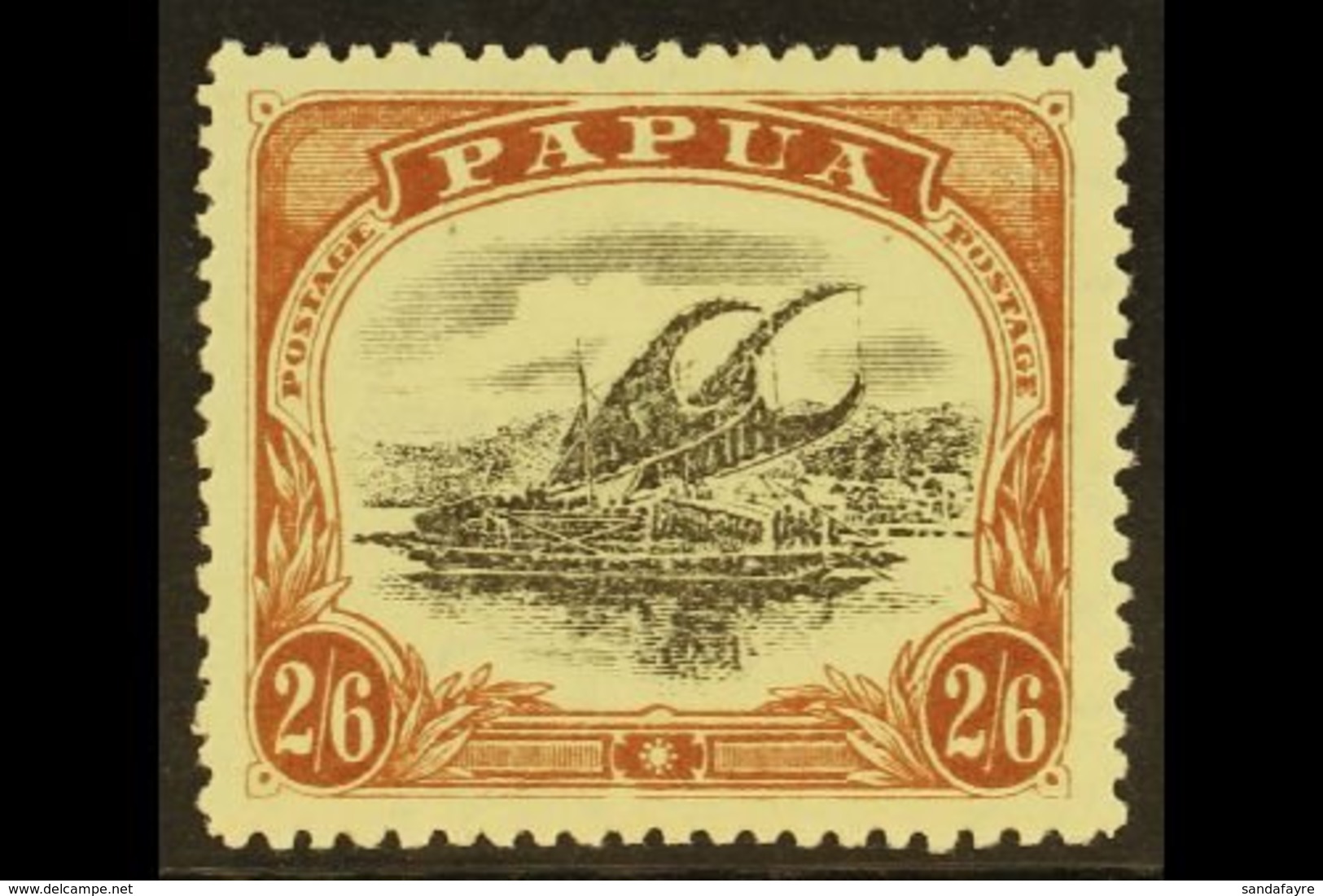 1910 2s 6d Black And Brown, Large Papua, Wmk Upright, P 12½, Type C, SG 83, Very Fine Well Centered Mint. For More Image - Papua-Neuguinea