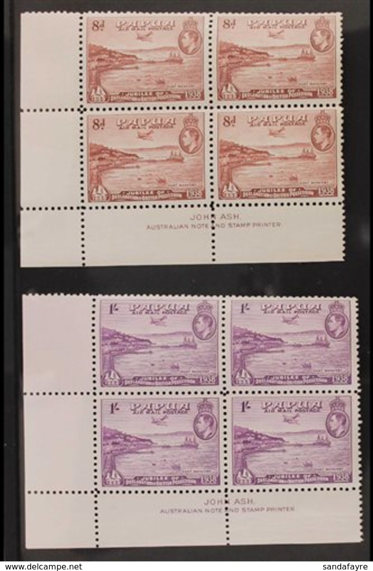 1938 Air 50th Anniversary Complete Set, SG 158/62, Fine Mint (all Stamps Are Never Hinged) Lower Left 'JOHN ASH' IMPRINT - Papua Nuova Guinea