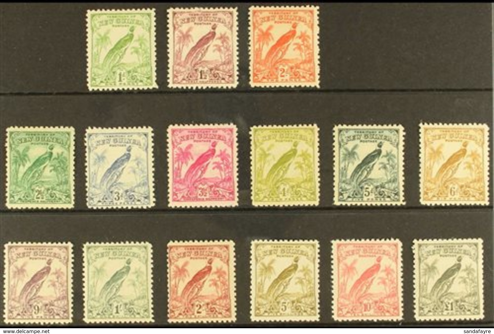 1932-34 Raggiana Bird (redrawn Without Dates) Set, SG 177/89, Fine Mint (15 Stamps) For More Images, Please Visit Http:/ - Papoea-Nieuw-Guinea