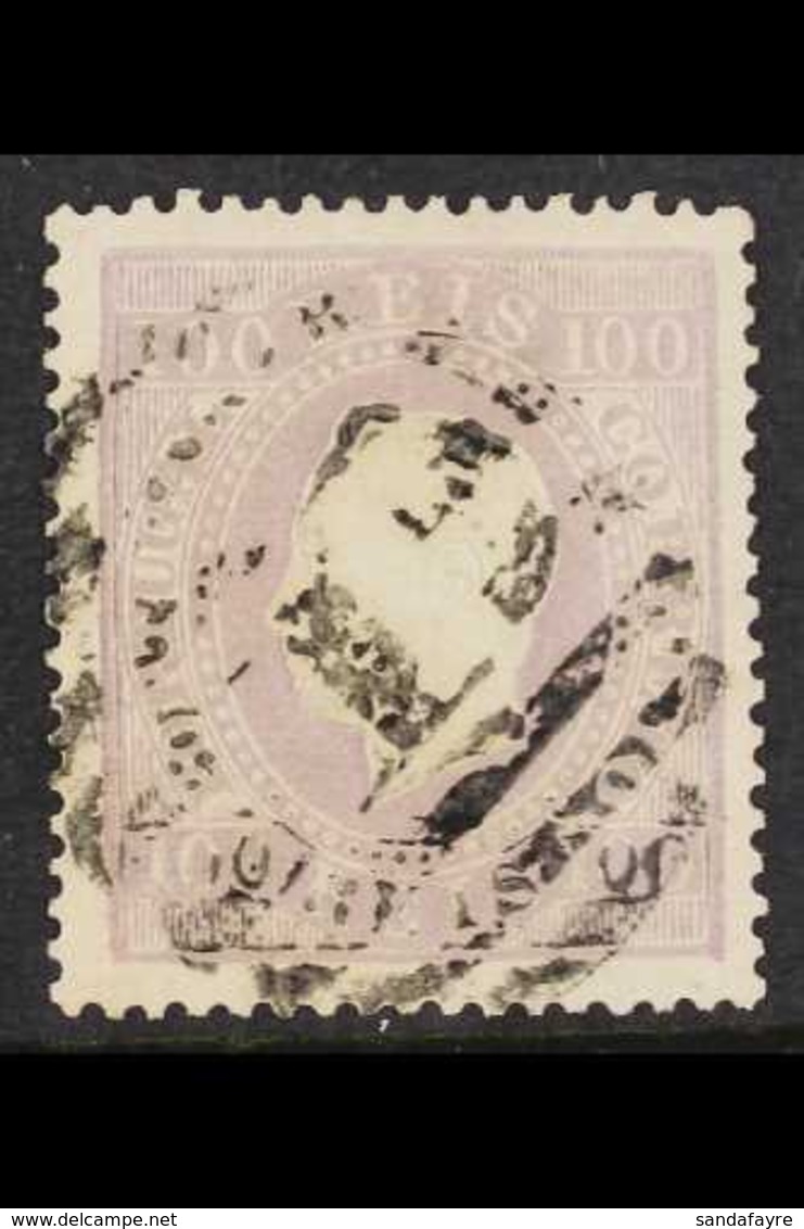 1870-84 100r Pale Mauve King Luis On Unsurfaced Paper Perf 14 (SG 133, Michel 41x D), Fine Used, Fine Centring, Very Sca - Andere & Zonder Classificatie