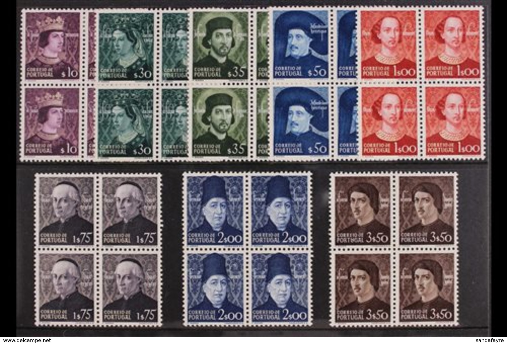 1949 Avis Dynasty Complete Set (SG 1021/28, Michel 730/37), Fine Mint (lower Pairs Are Never Hinged) BLOCKS Of 4, Fresh. - Otros & Sin Clasificación