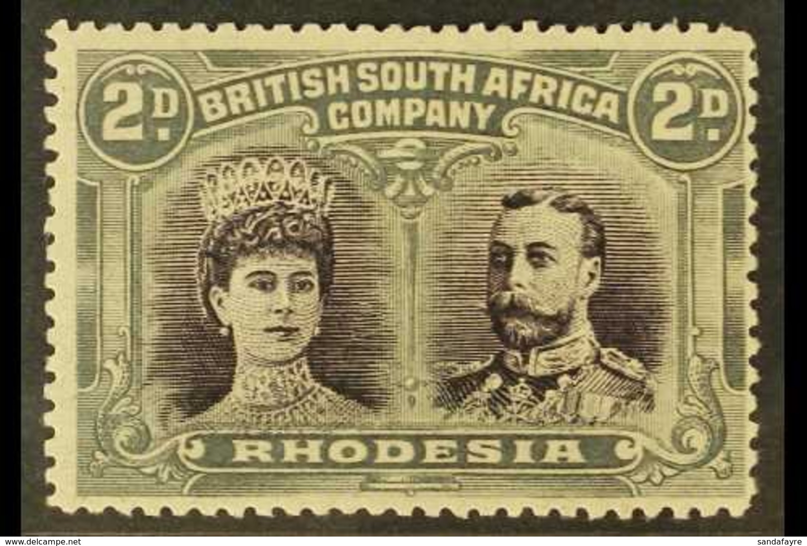 1910 2d Black Purple And Slate Grey "Double Head", SG 127, Fine Mint, Centred Right. For More Images, Please Visit Http: - Otros & Sin Clasificación