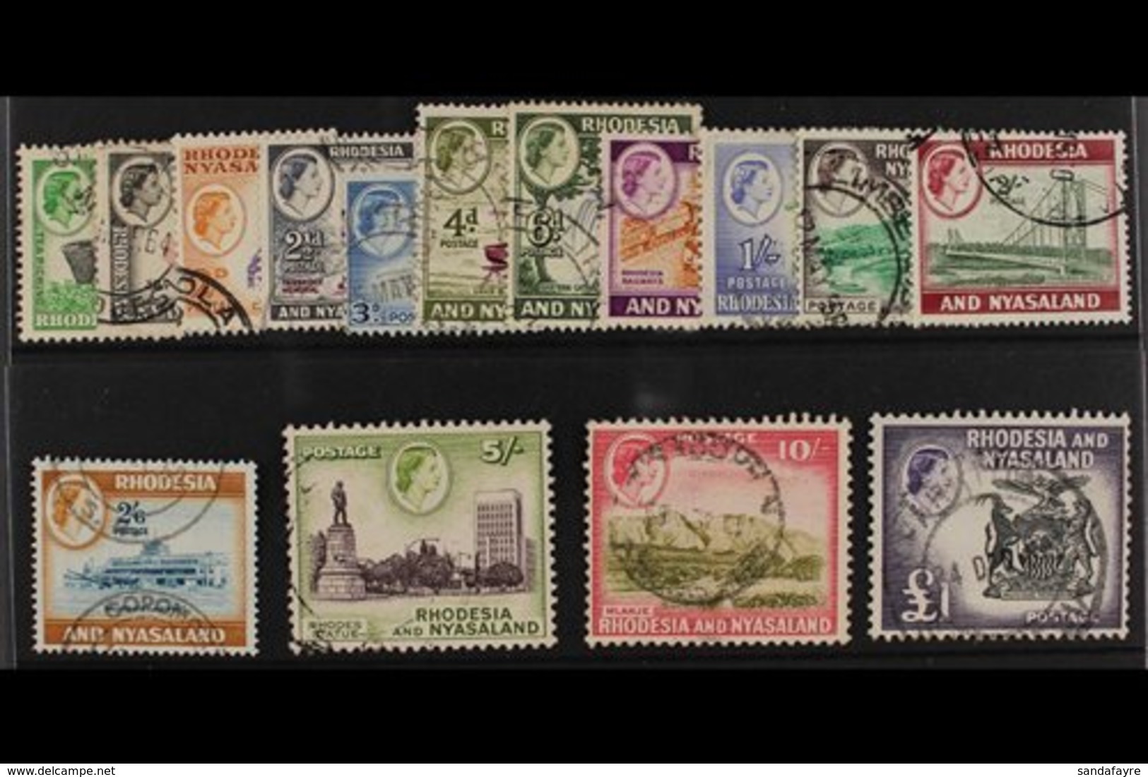 1959-62 Definitives Complete Set, SG 18/31, Fine Used. (15 Stamps) For More Images, Please Visit Http://www.sandafayre.c - Rhodésie & Nyasaland (1954-1963)