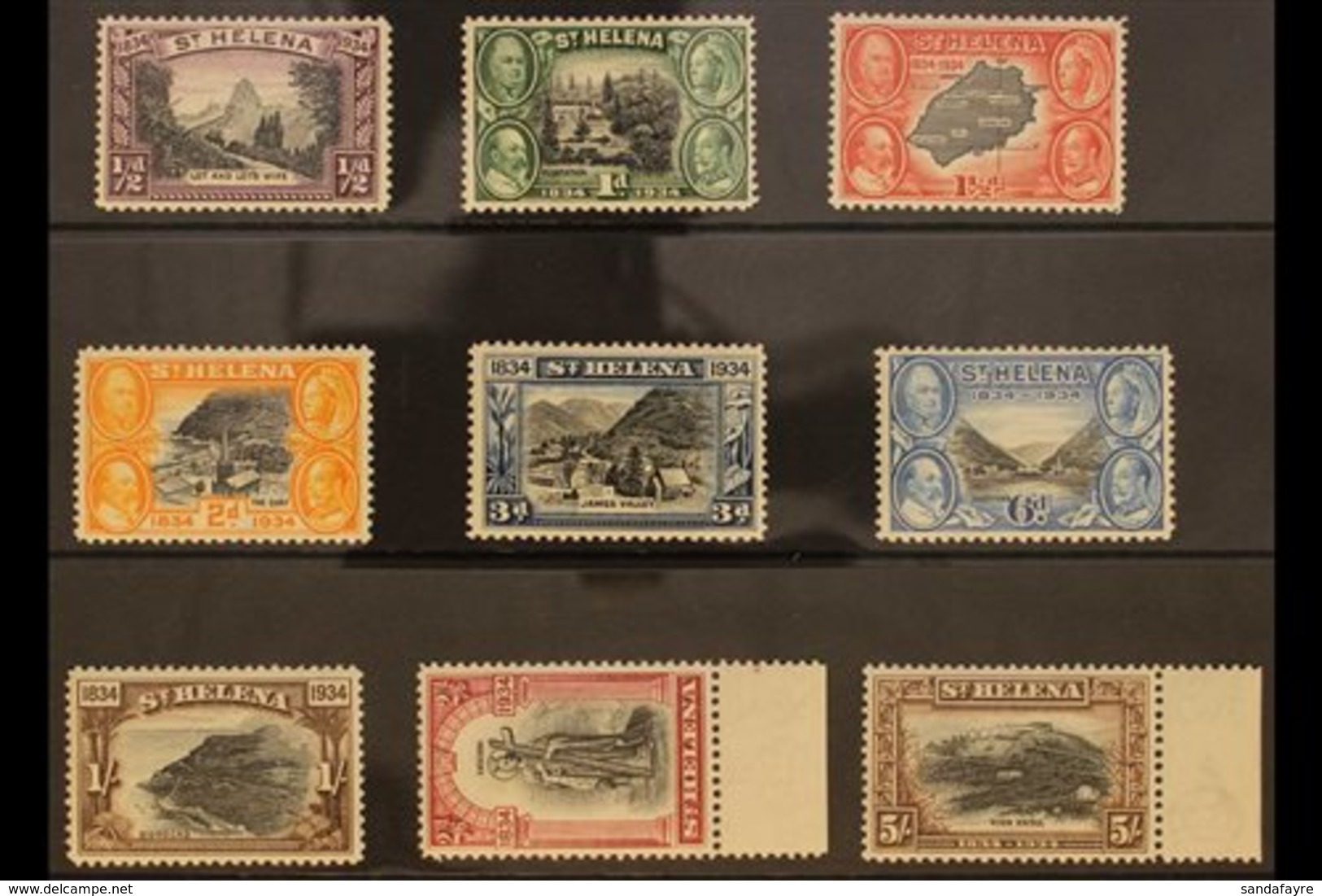 1934 Pictorial Defins, ½d To 5s Complete, SG 114/22, Never Hinged Mint And Scarce Thus (9 Stamps). For More Images, Plea - Isola Di Sant'Elena