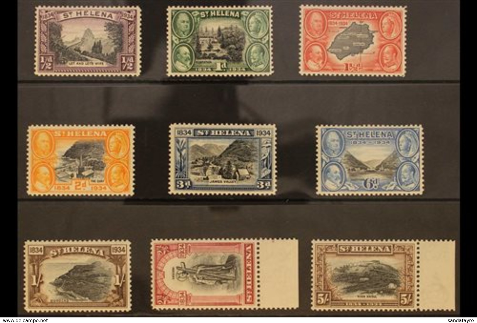 1934 Pictorial Defins, ½d To 5s Complete, SG 114/22, Never Hinged Mint And Scarce Thus (9 Stamps). For More Images, Plea - Sint-Helena