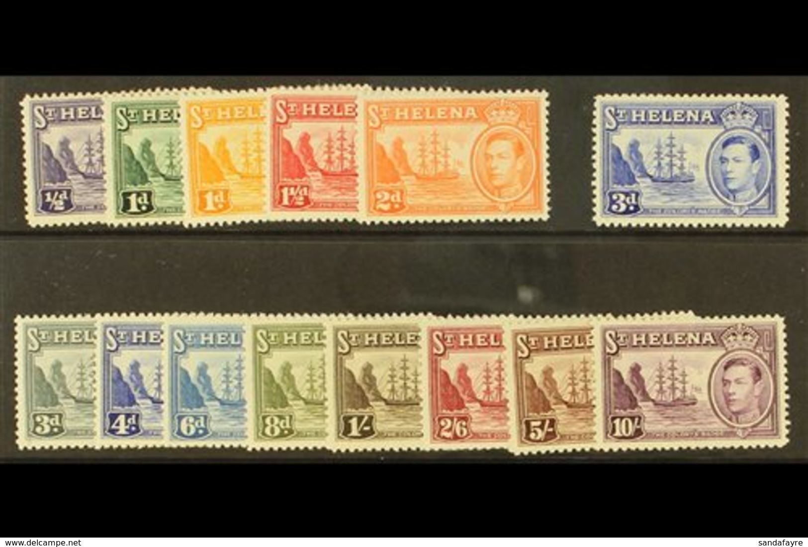1938-44 Complete Definitive Set, SG 131/140, Very Fine Mint. (14 Stamps) For More Images, Please Visit Http://www.sandaf - Saint Helena Island