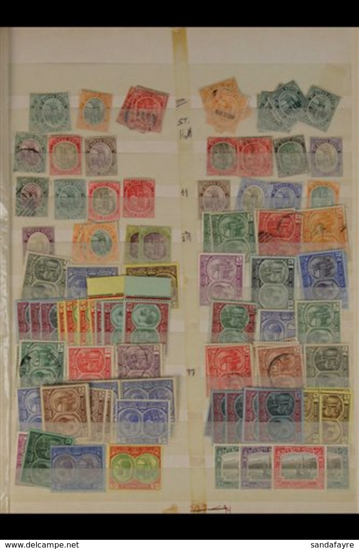 1903-1923 MINT & USED ACCUMULATION Presented On A Busy Stock Page That At A Glance Includes Ranges With 1903-18 To 5s Mi - St.Kitts-et-Nevis ( 1983-...)