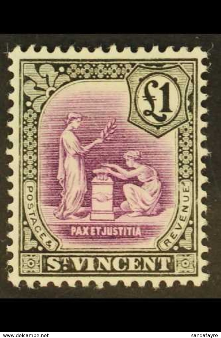 1913-17 £1 Mauve & Black, Wmk Mult. Crown CA, SG 120, Very Fine Mint. For More Images, Please Visit Http://www.sandafayr - St.Vincent (...-1979)