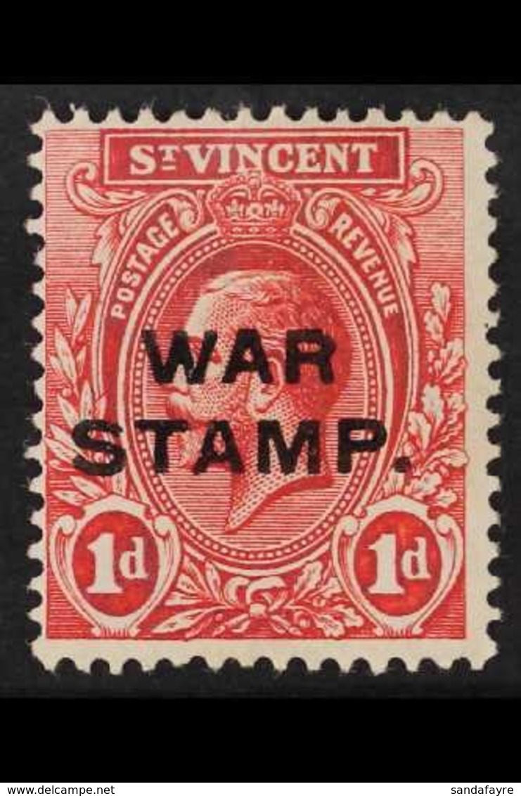 1916 1d Red "WAR TAX" Overprint Third Setting Words 1½mm Apart, SG 123, Mint, Fresh. For More Images, Please Visit Http: - St.Vincent (...-1979)