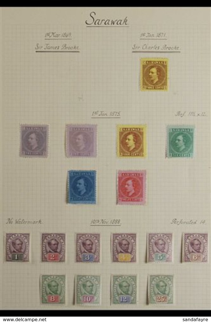 1871-1952 ATTRACTIVE FINE MINT COLLECTION On Leaves, Includes 1875 Set Incl 2c (x2) All With Gum, 1887-97 Set To 50c, Pl - Sarawak (...-1963)