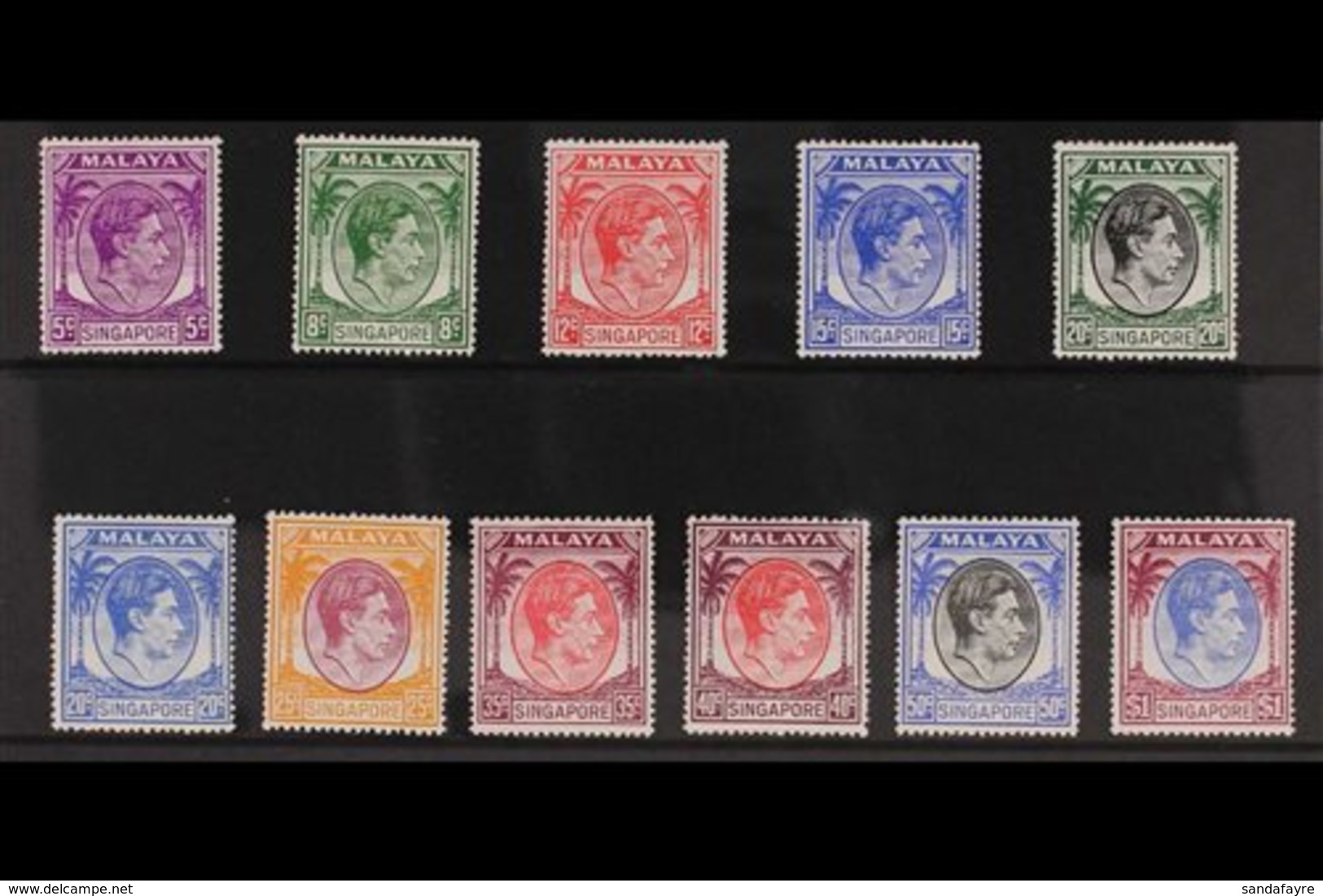 1948-52 PERF 17½ X 18 MINT SELECTION. An All Different Very Fine Mint Group Presented On A Stock Card With Most Values T - Singapur (...-1959)