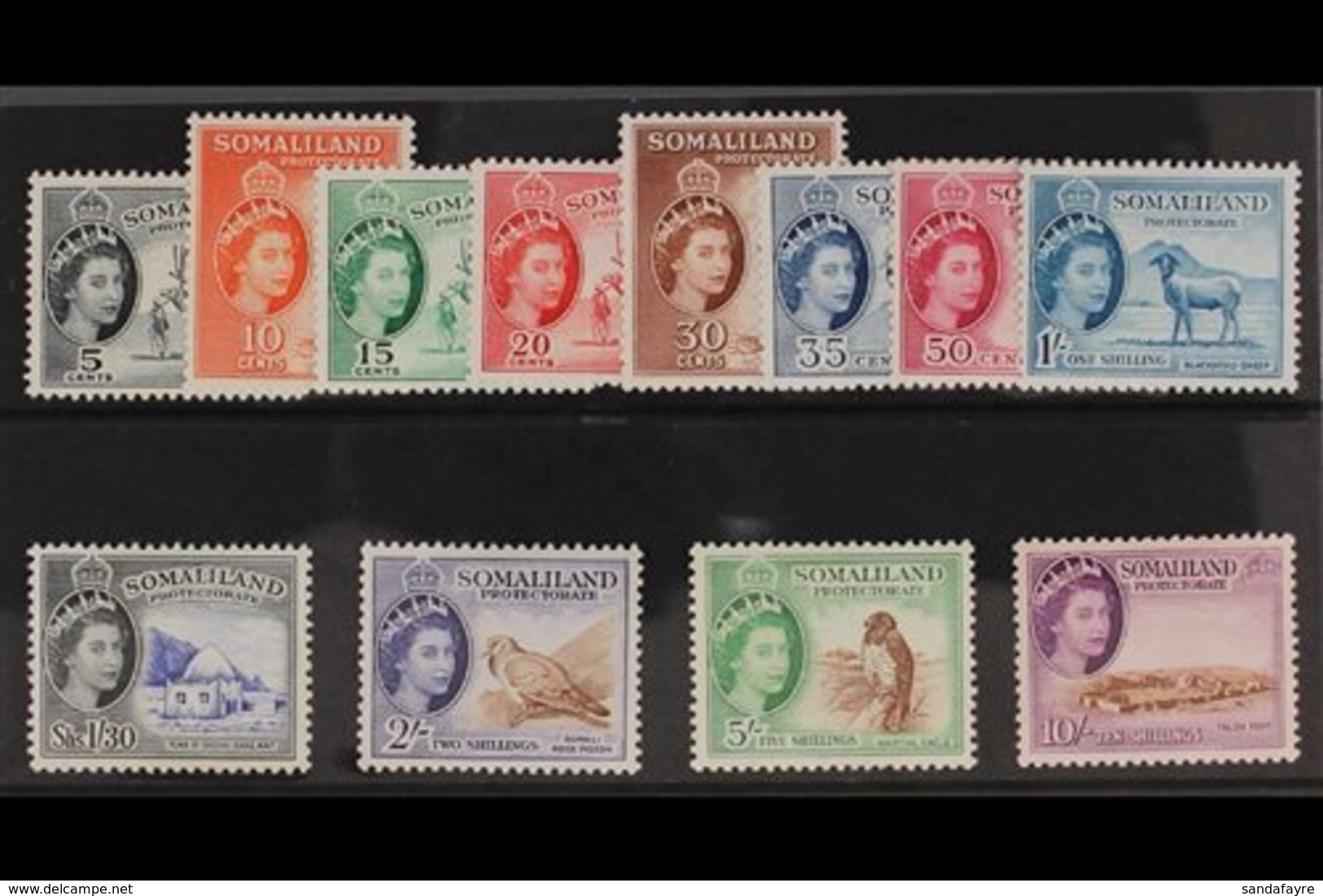 1953-58 QEII Definitives Complete Set, SG 137/48, Never Hinged Mint. (12 Stamps) For More Images, Please Visit Http://ww - Somalilandia (Protectorado ...-1959)