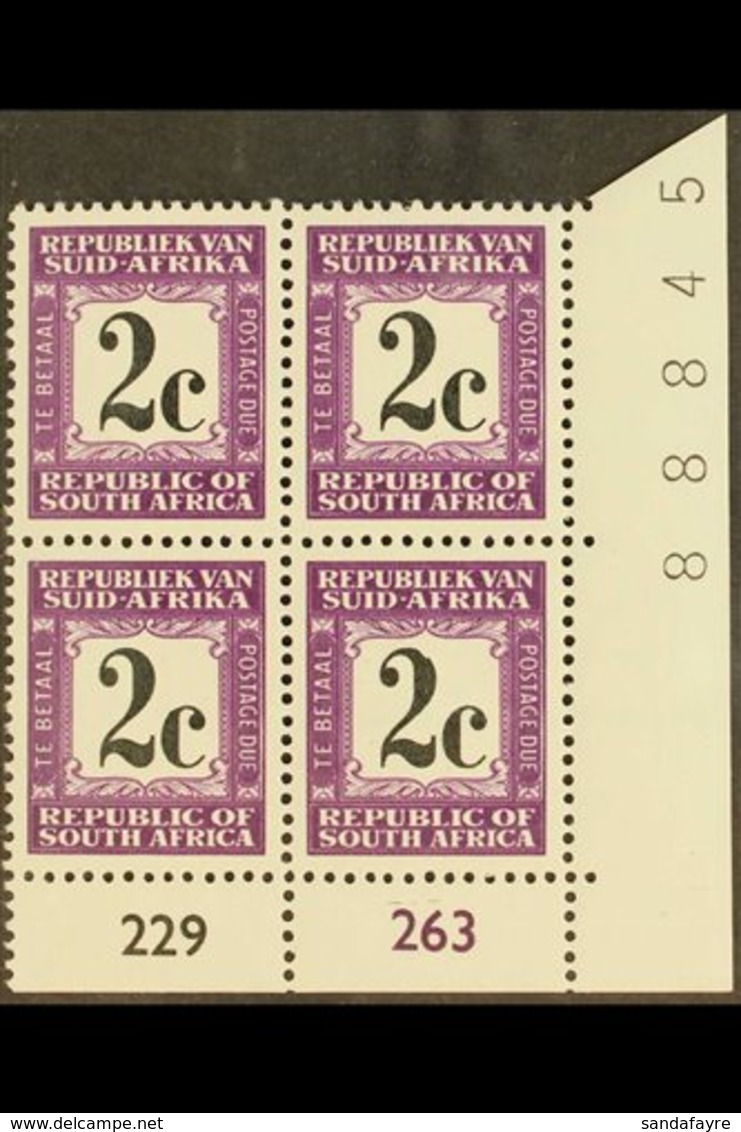 POSTAGE DUE 1971 2c Black And Deep Reddish Lilac With Afrikaans At The Top, SG D71 Or SACC 57aH, Very Fine Mint CONTROL  - Sin Clasificación