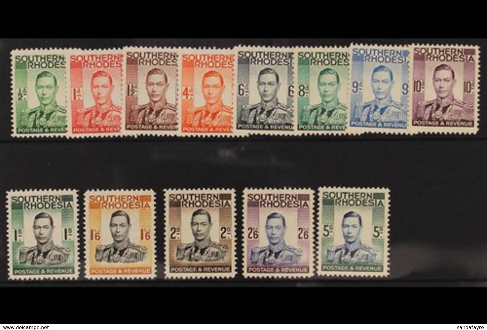 1937 Complete Definitive Set, SG 40/52, Fine Never Hinged Mint. (13 Stamps) For More Images, Please Visit Http://www.san - Zuid-Rhodesië (...-1964)