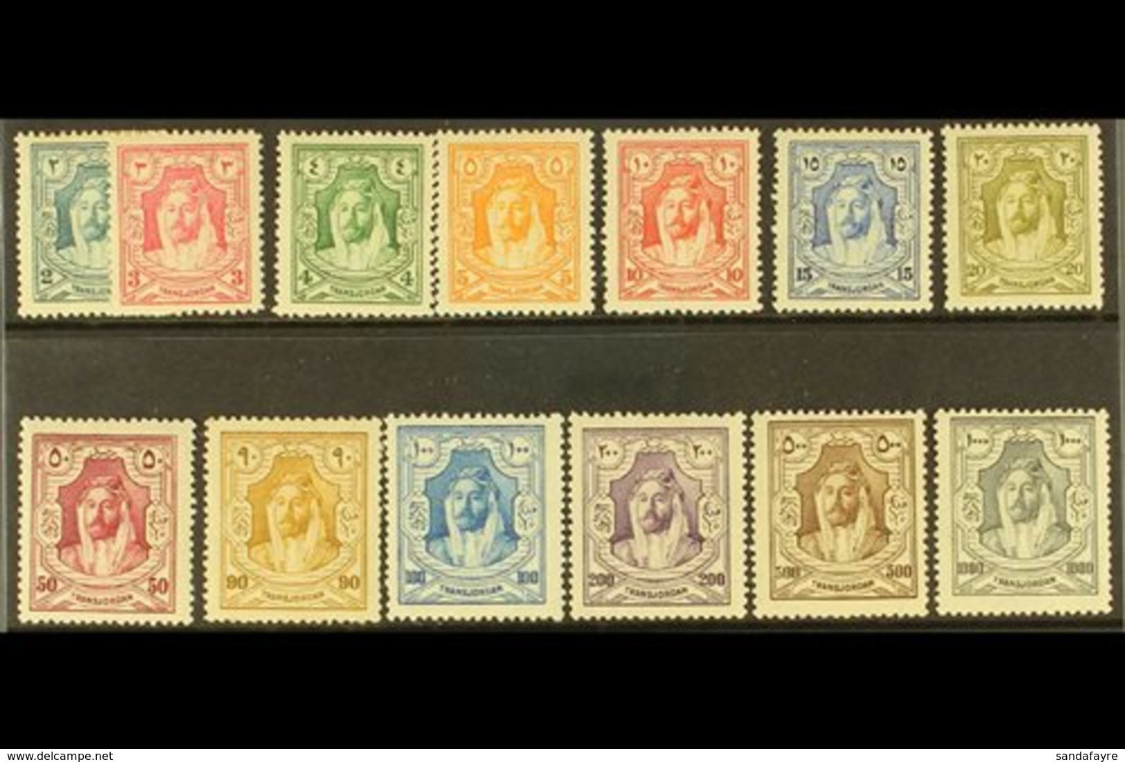1927-9 Emir Abdullah New Currency Defins Set, SG 159/71, Scott 145/57, Mint (13 Stamps). For More Images, Please Visit H - Jordan
