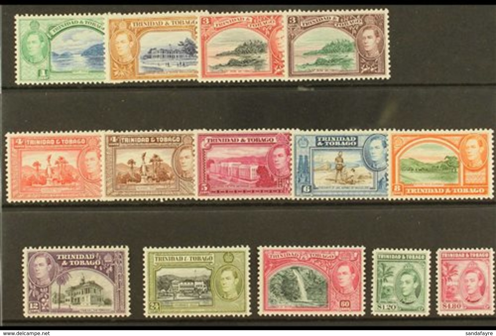 1938-44 Pictorial Definitive Set, SG 246/56, Fine Mint (14 Stamps) For More Images, Please Visit Http://www.sandafayre.c - Trinidad & Tobago (...-1961)