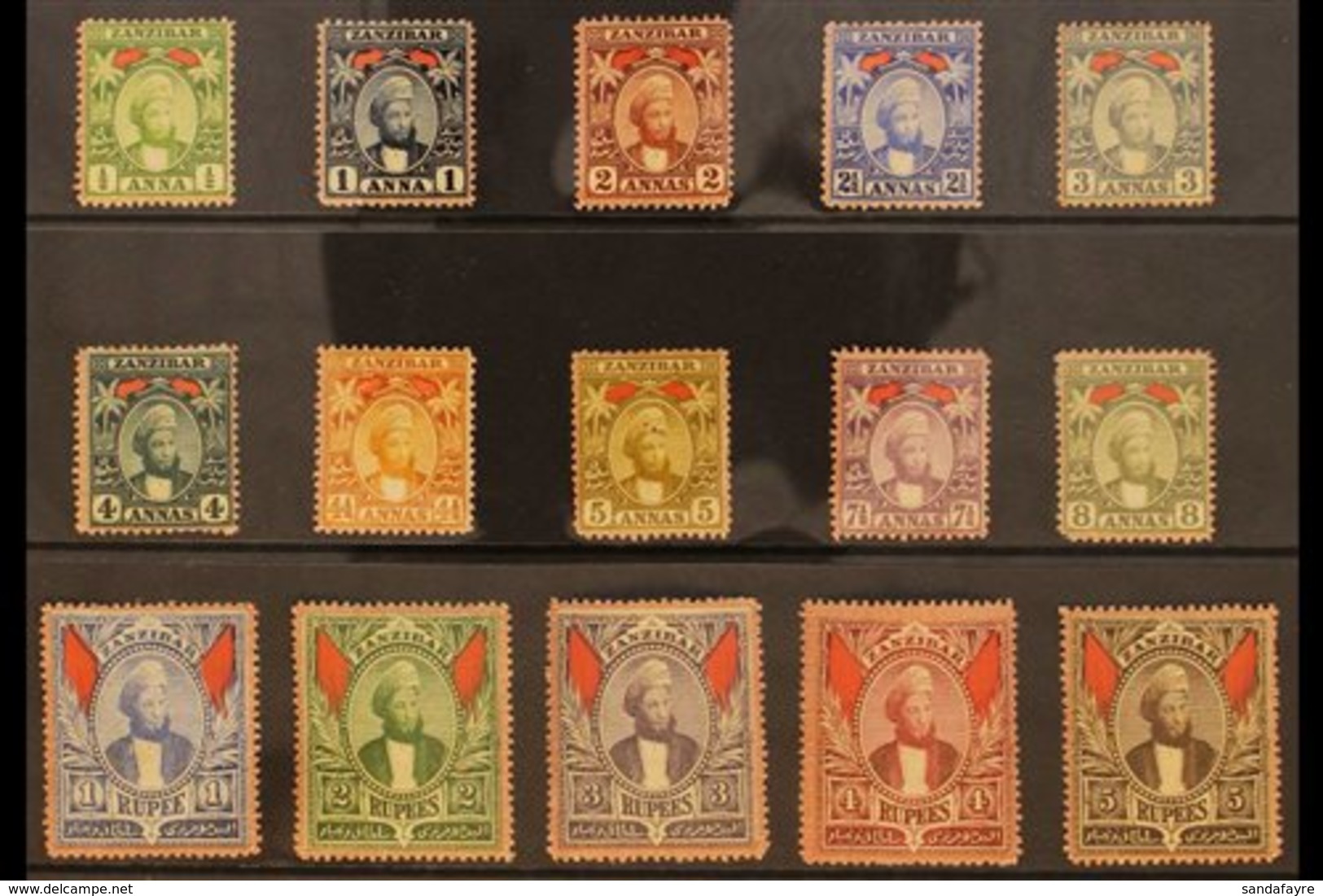 1896 Sultan Definitives, Complete Set, SG 156/74, Good To Fine Mint, Top Values All Fine (15 Stamps). For More Images, P - Zanzibar (...-1963)