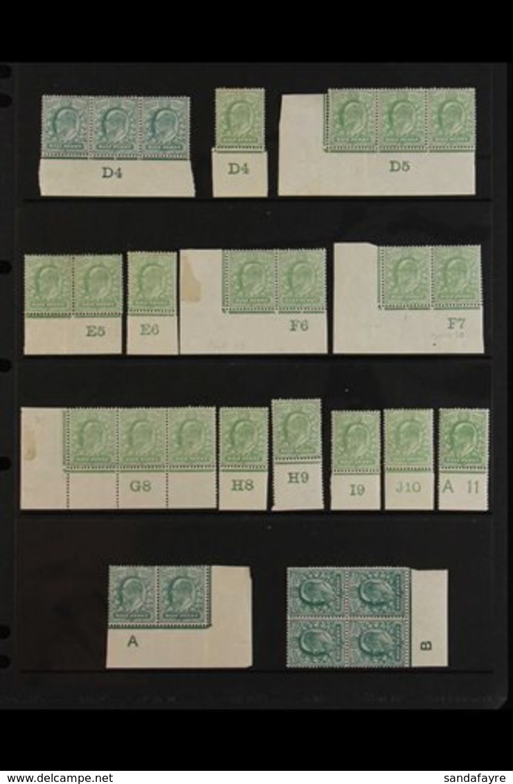 1902-1913 CONTROLS COLLECTION A Mint Collection Of ½d & 1d Issues As Singles, Pairs, Block Of 4 Or Corner Strips, With E - Unclassified