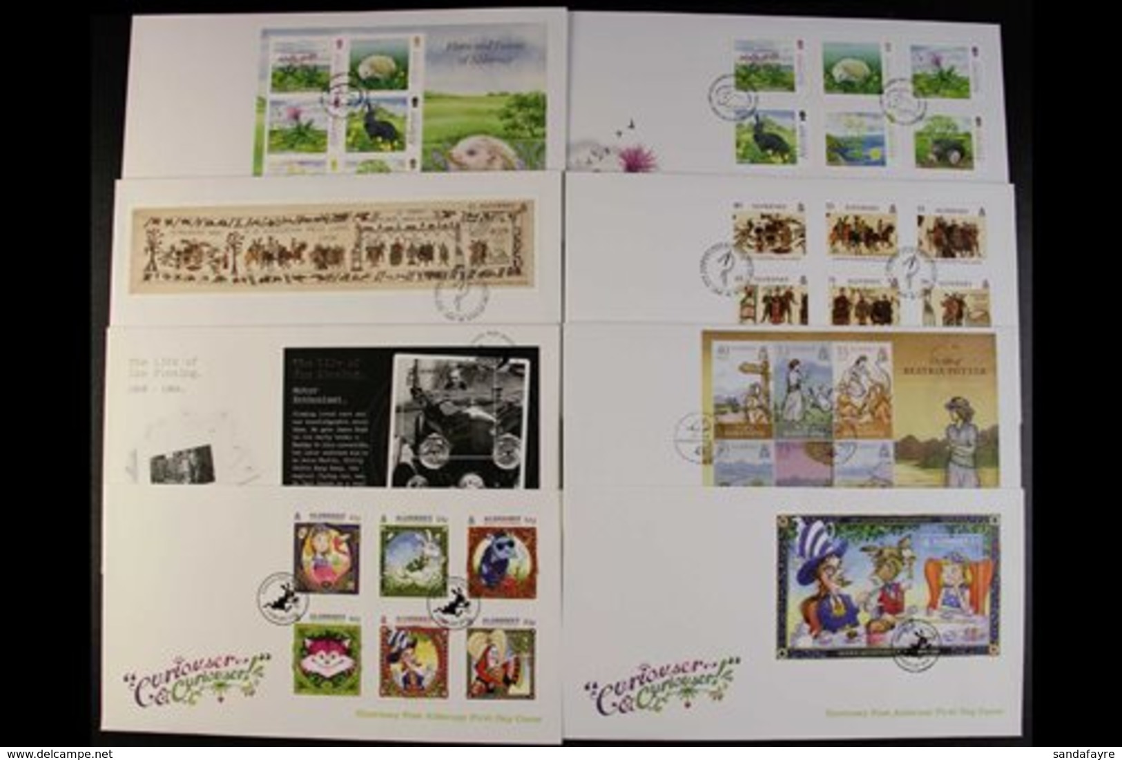 ALDERNEY FIRST DAY COVERS 1983-2016 All Different Collection Of Illustrated And Unaddressed Covers Bearing Over 100 Comp - Altri & Non Classificati