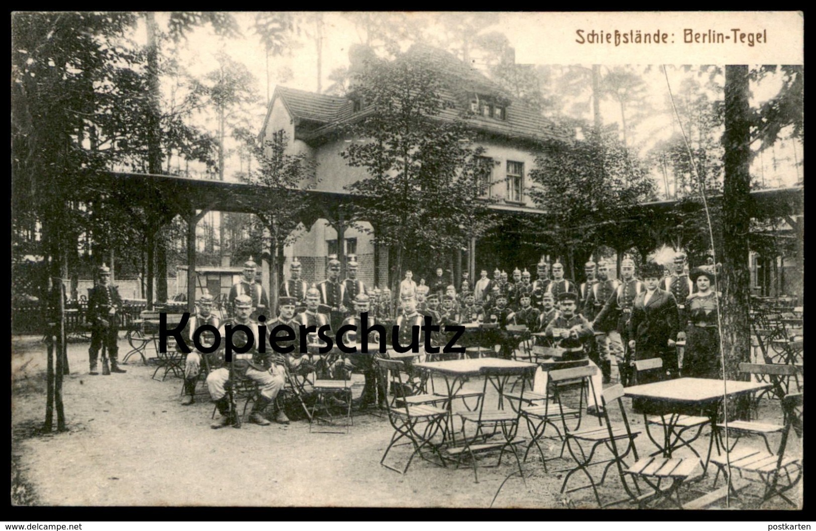 ALTE POSTKARTE BERLIN TEGEL SCHIESSSTÄNDE REGIMENT SOLDATEN SOLDAT Bataillon Uniform Cpa Postcard AK Ansichtskarte - Tegel