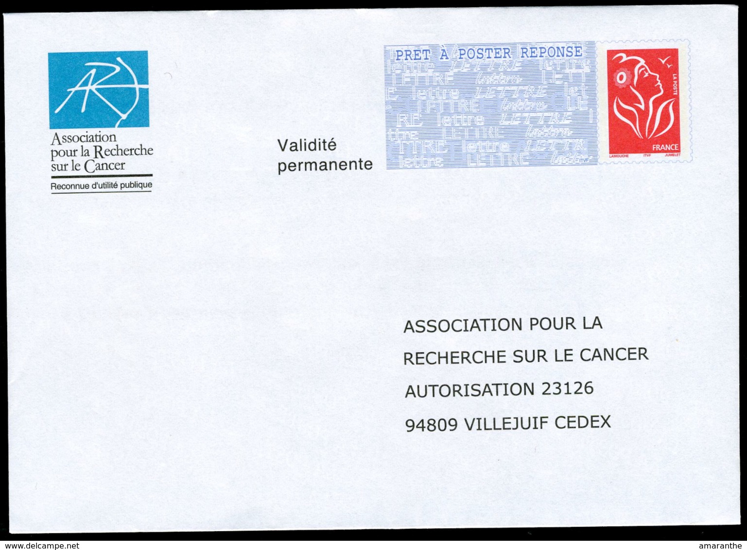 "Association Pour La Recherche Sur Le Cancer" - Prêts-à-poster: Réponse /Lamouche