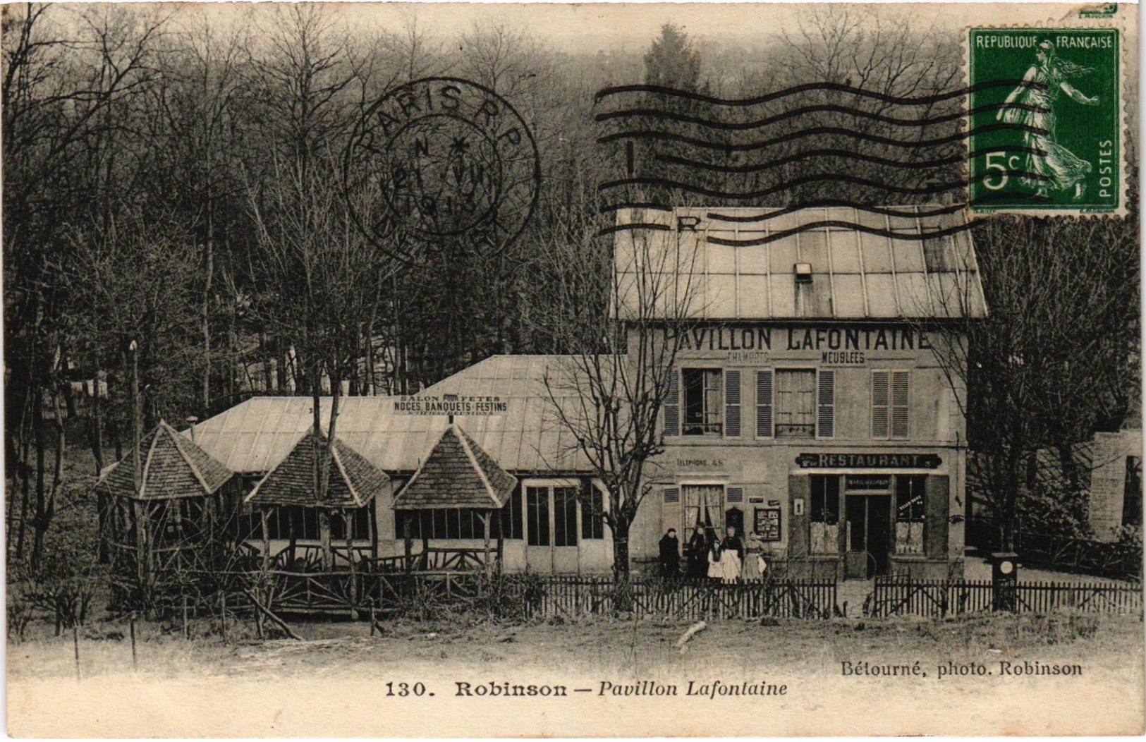 ROBINSON (92) Le Pavillon Lafontaine - Carte Postée En 1913 - Autres & Non Classés