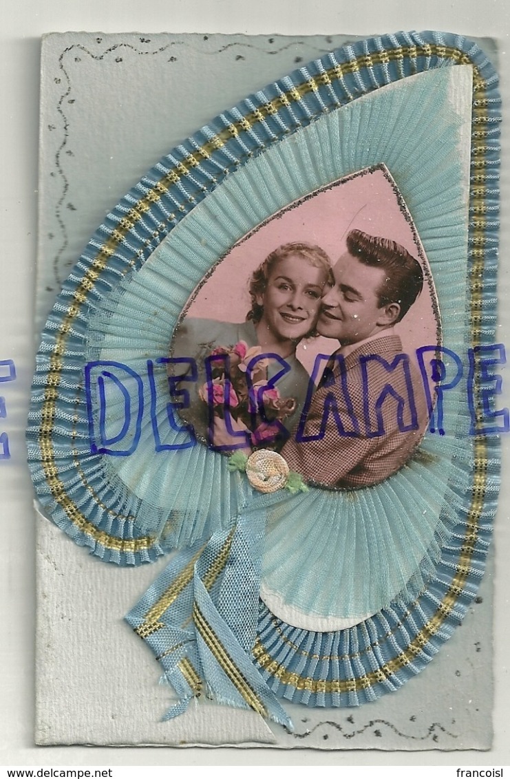 Couple. Fantaisie. Collage. Ruban Feuille, Paillettes.9/13,5 Cm - Couples