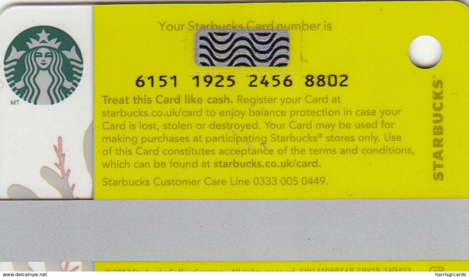 UK STARBUKS - Summer 2018 Mini , CN : 6151, Unused - Gift Cards