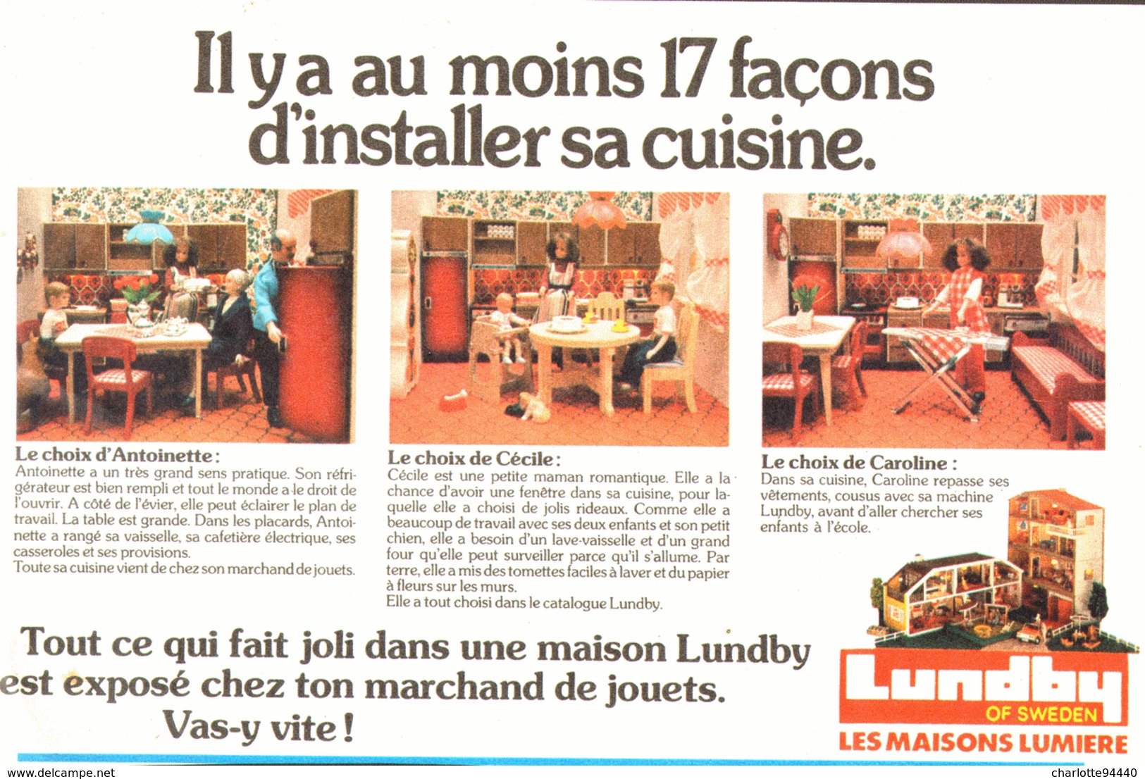 PUB  MEUBLES MAISONS De  POUPEES  " LUNDBY " 1979 ( 3 ) - Other & Unclassified