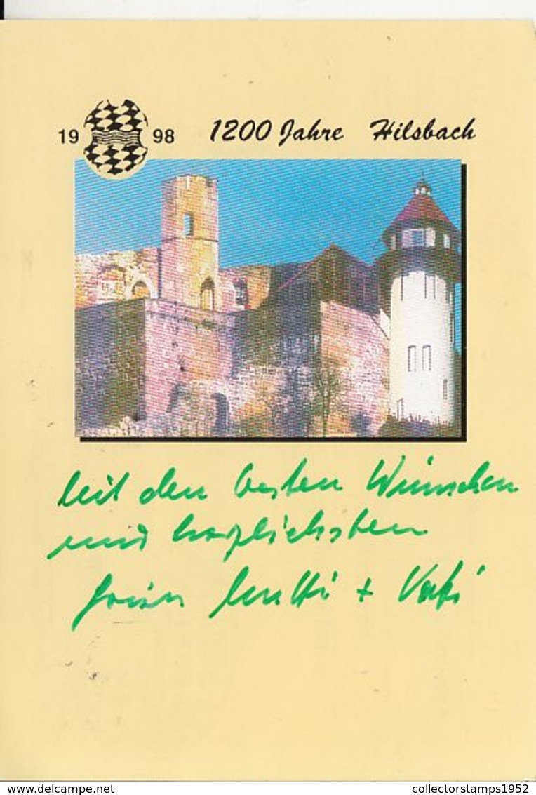 83186- HILSBACH TOWN, CHESS CLUB, GAMES, SPECIAL POSTCARD, 1998, GERMANY - Chess