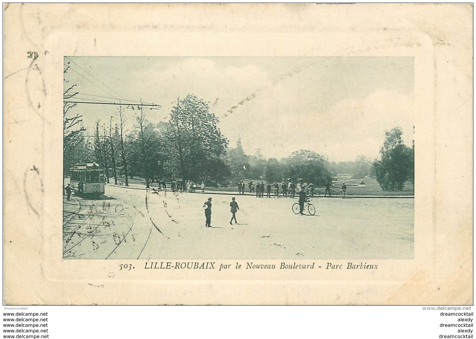 59 LILLE ROUBAIX. Nouveau Boulevard Et Parc Barbieux 1911. Timbre Manquant - Lille