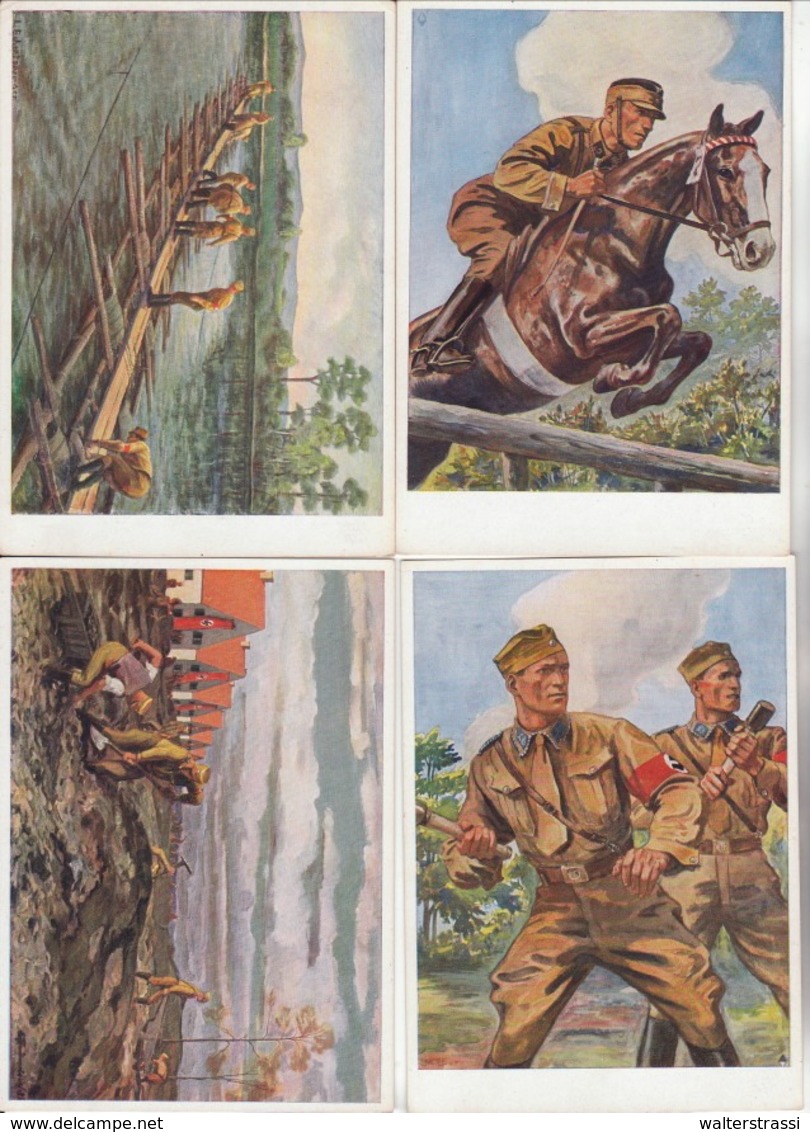 III. Reich, 6 Propaganda Karten, " Reichswettkämpfe Der SA. Om Folder  ! - Weltkrieg 1939-45