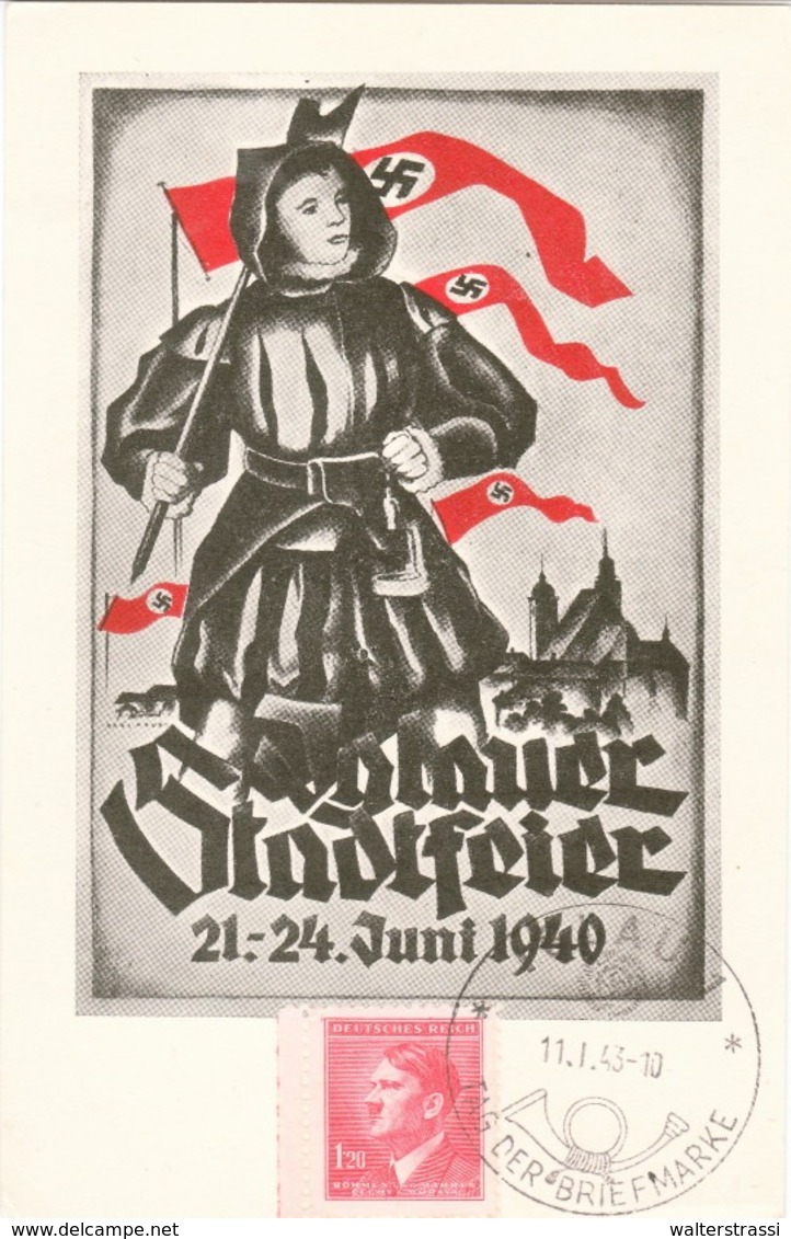 III. Reich, Propaganda Karte, " Iglauer Stadtfeier " - Weltkrieg 1939-45