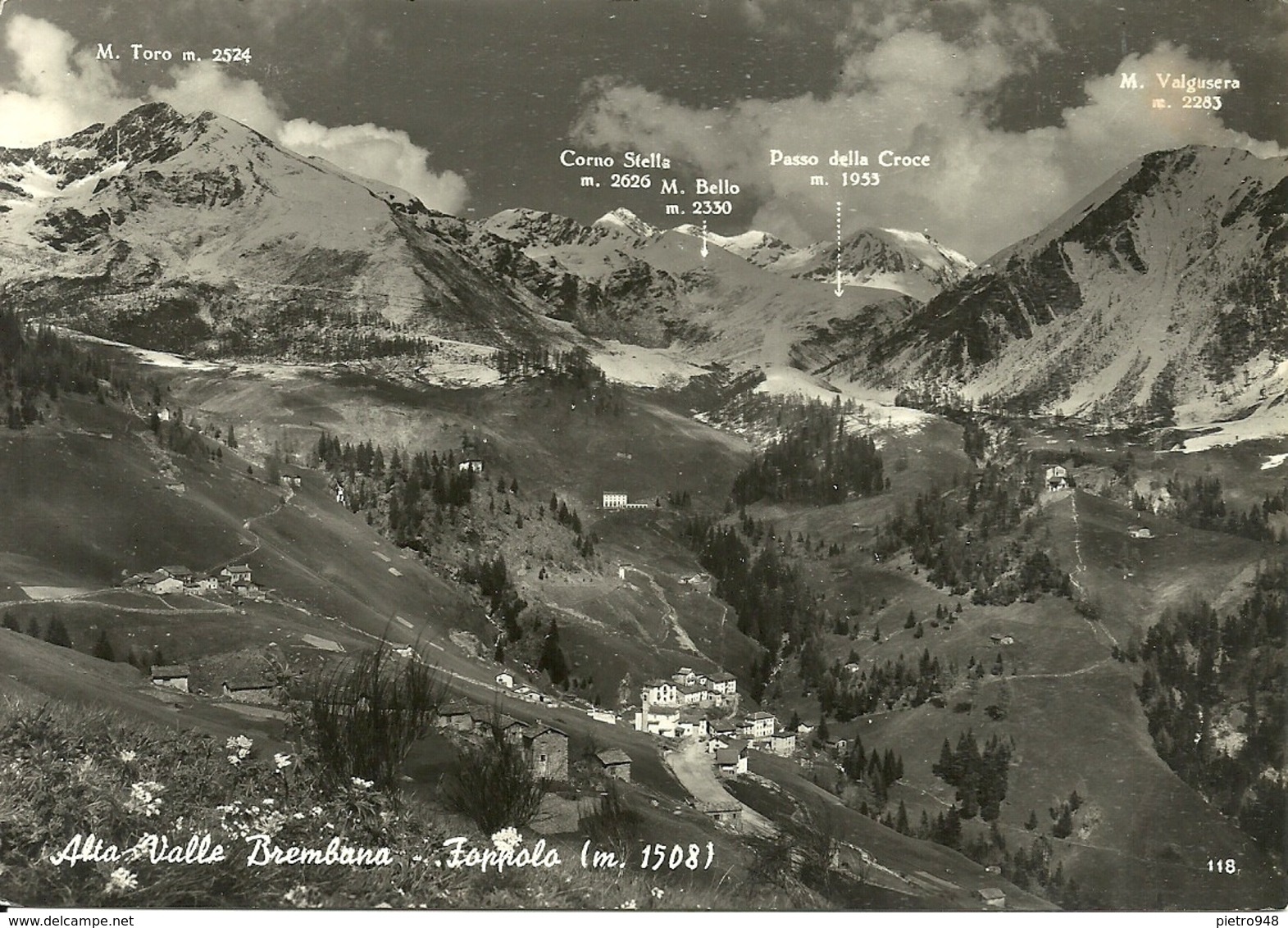 Foppolo (Bergamo) Scorcio Panoramico, Panoramic View, Vue Panoramique, Passo Della Croce Sul Fondo - Bergamo