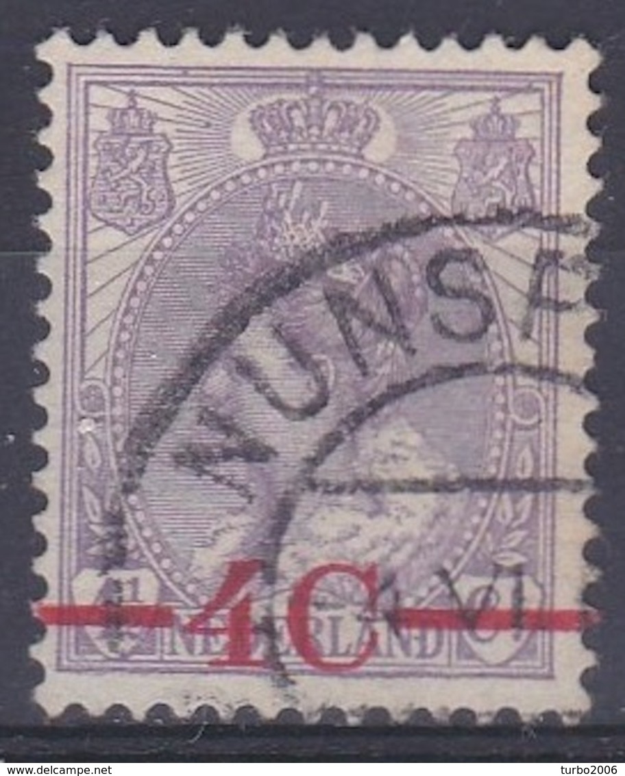 2 Violette Punten Boven In 1921 Opruimingsuitgifte Koningin Wilhelmina 4 Cent Op 4½ Cent Violet NVPH 106 - Variedades Y Curiosidades