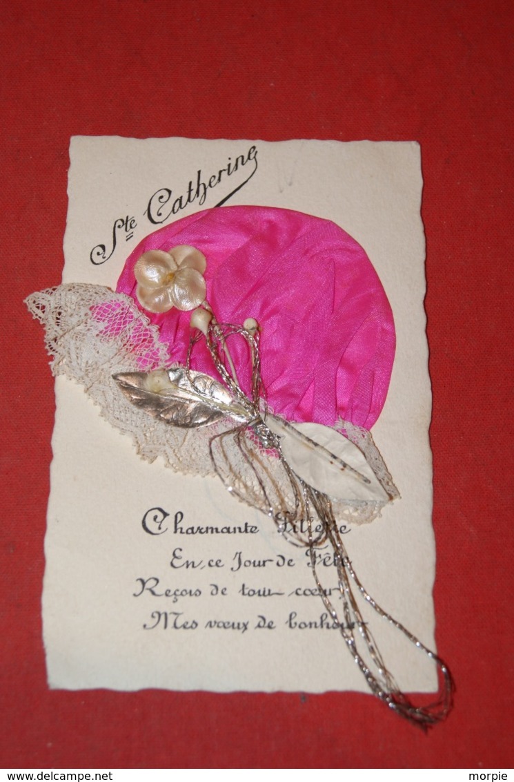 Cpa SAINTE-CATHERINE ( 8 ) -fantaisie ,  Bonnet Rose  Tissu Et Dentelle - Femmes