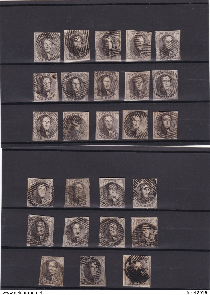 LOT N° 6 : TIMBRES SECOND CHOIX - 1851-1857 Medaillons (6/8)
