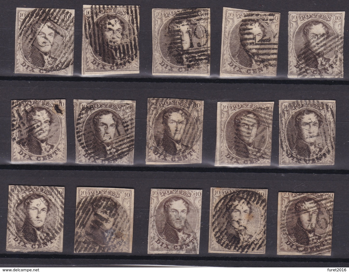 LOT N° 6 : TIMBRES SECOND CHOIX - 1851-1857 Médaillons (6/8)