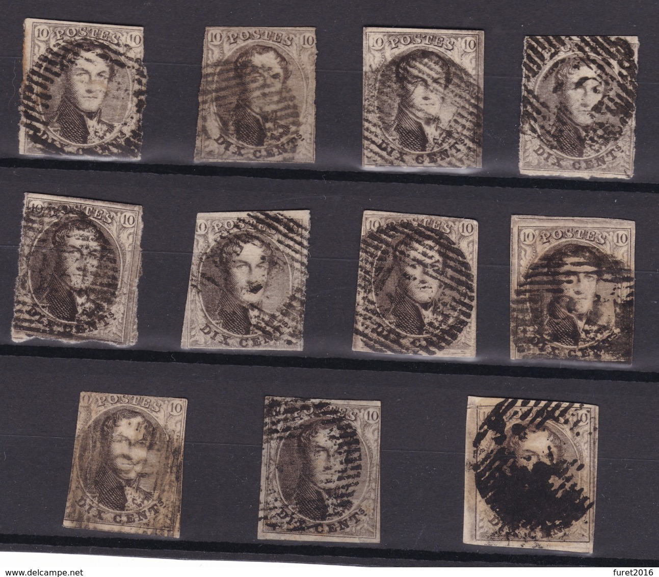 LOT N° 6 : TIMBRES SECOND CHOIX - 1851-1857 Medaillons (6/8)