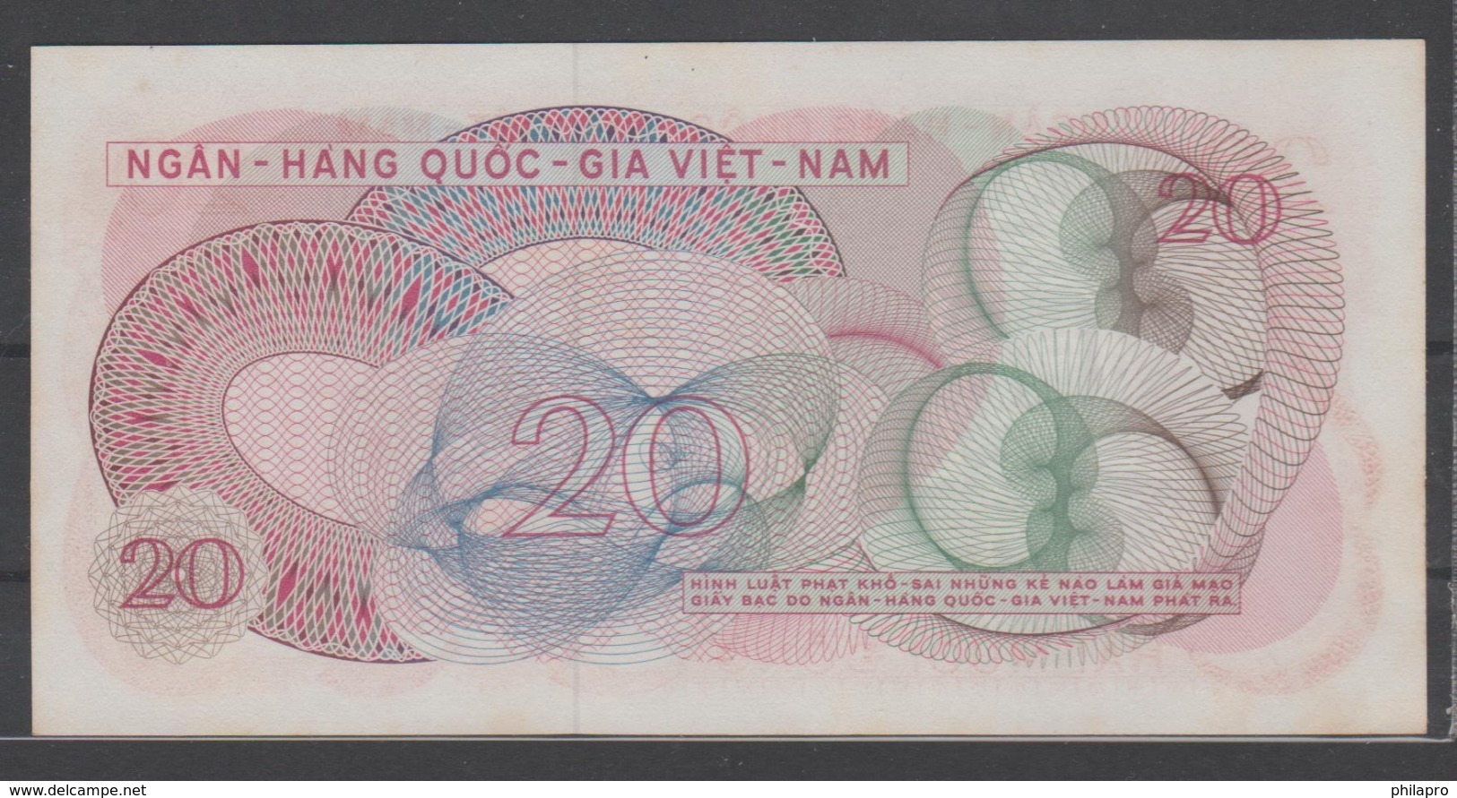 VIETNAM SPECIMEN  BANKNOTE    20 DONG  SERIAL  N° 000000  AU - Vietnam