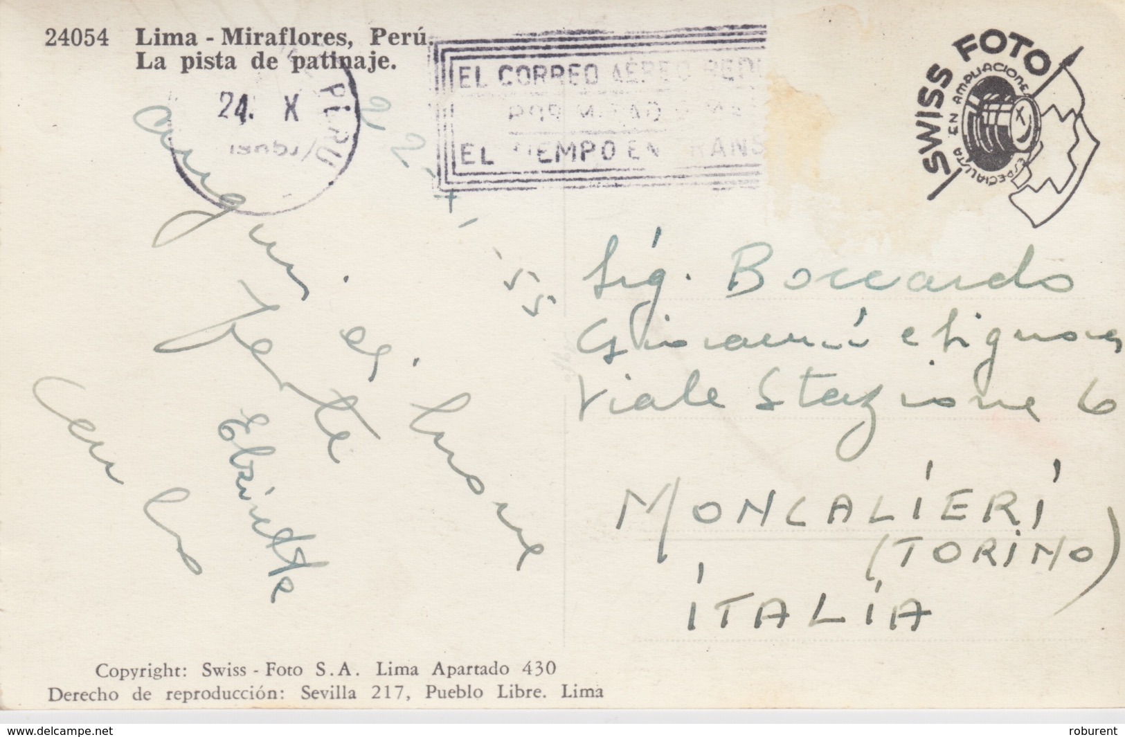 534 - CARTOLINA - MIRAFLORES - LIMA - PERU'- VIAGGIATA 1955 - Altri & Non Classificati