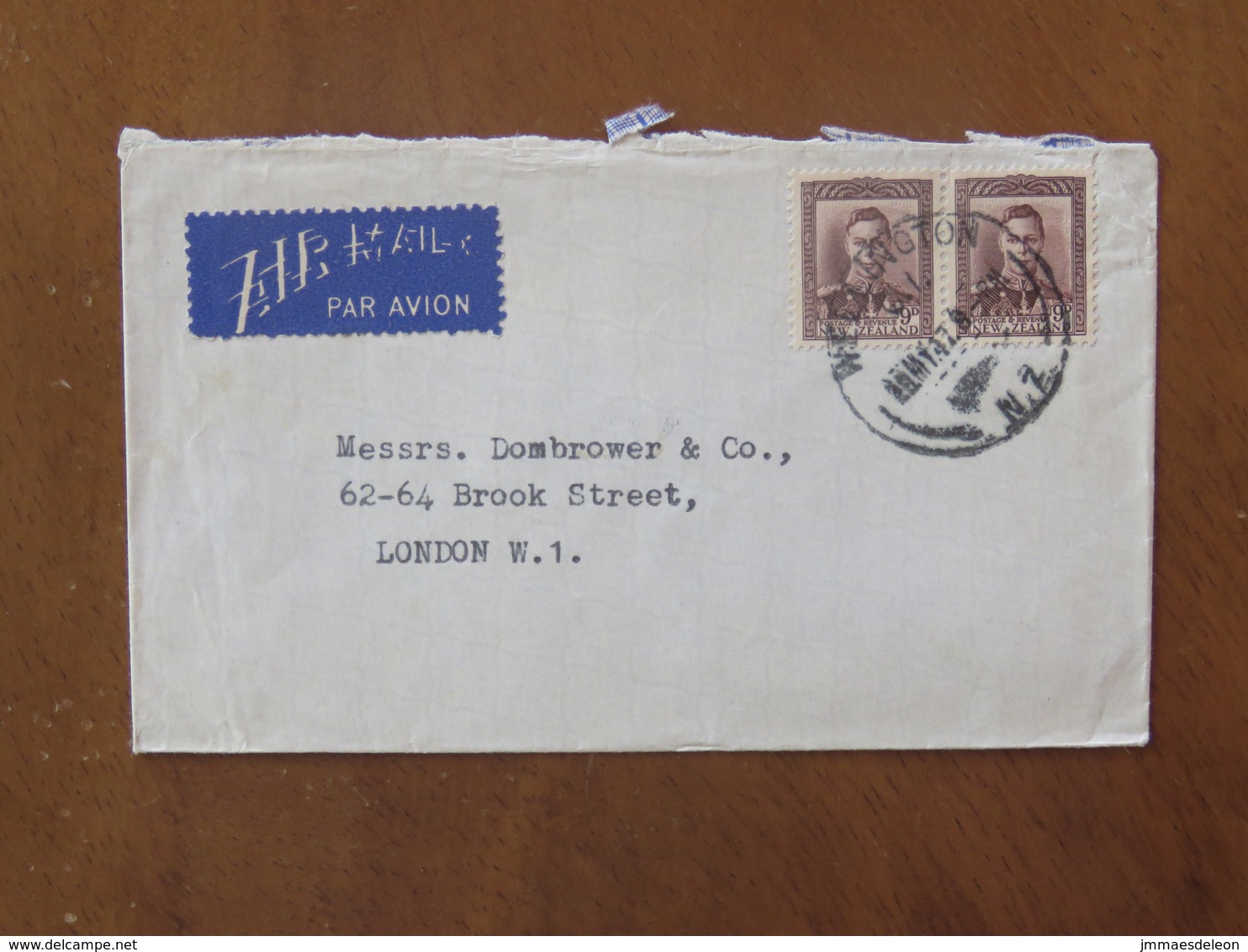 New Zealand 1947 Cover Wellington To England - King - Lettres & Documents