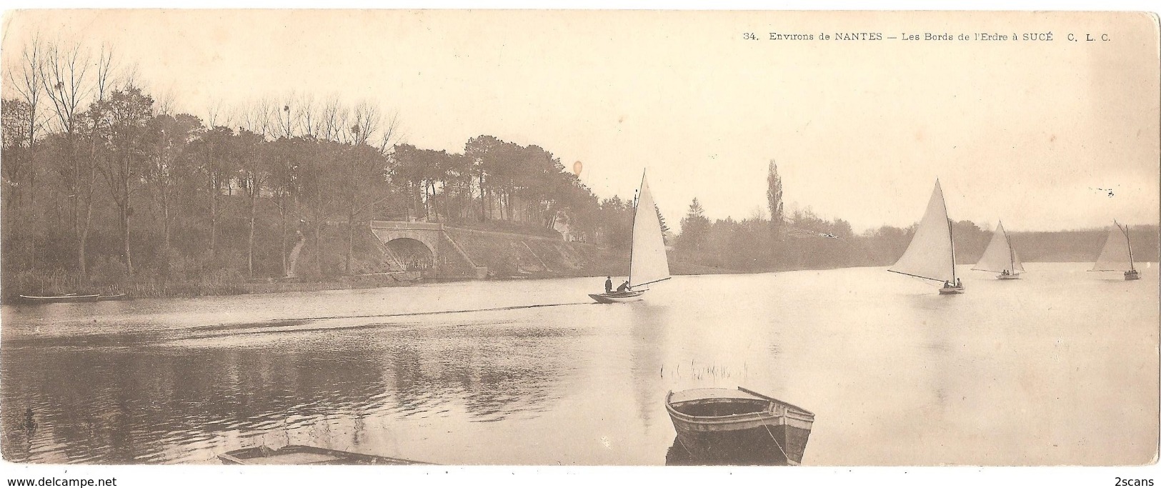 GRAND FORMAT - Dépt 44 - SUCÉ-SUR-ERDRE - Les Bords De L'Erdre à Sucé - CARTE PANORAMIQUE (10,9 X 27,9 Cm) - CLC N° 34 - Other & Unclassified