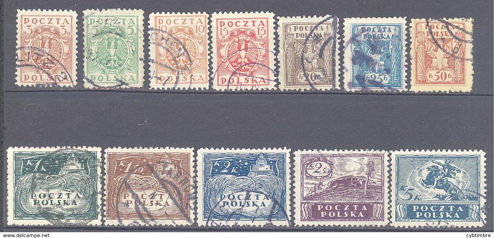 Pologne: Yvert N° 184/195 - Usados