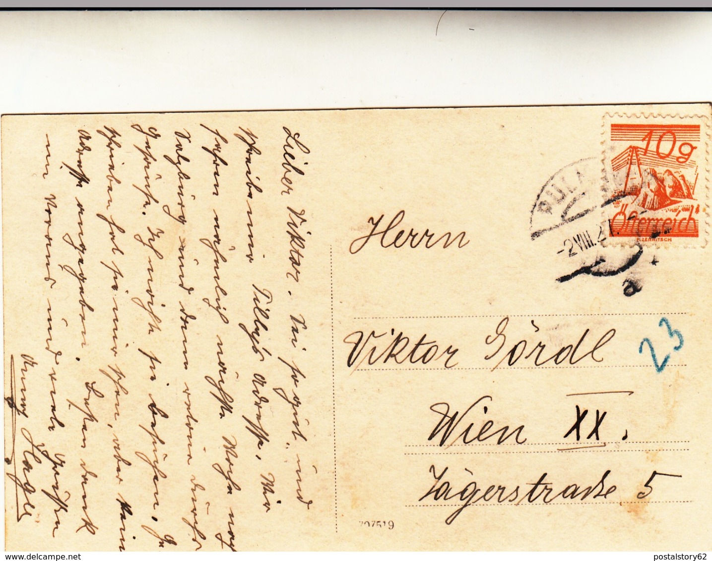 Pulkau, Post Card Used To Wien 1927 - Hollabrunn