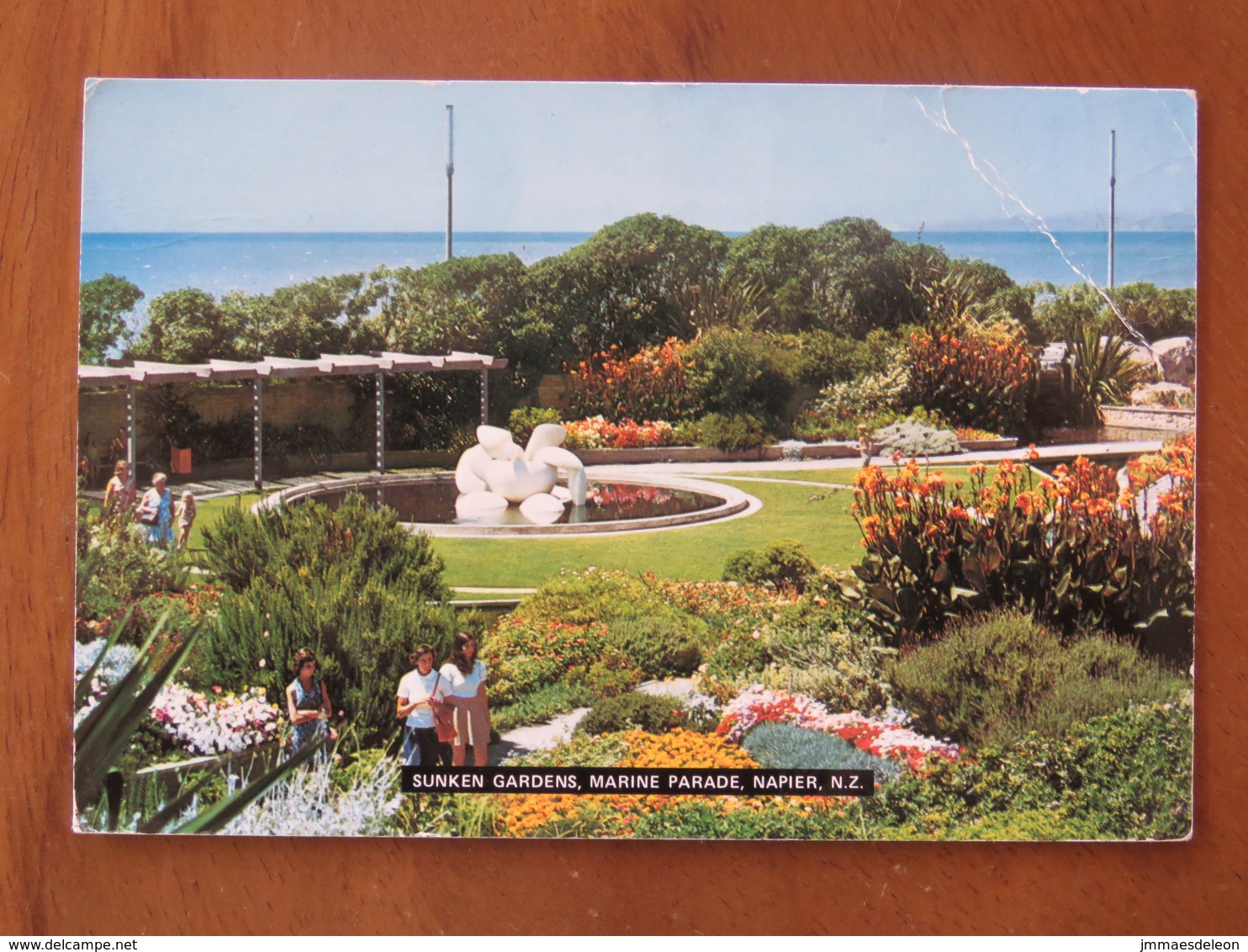 New Zealand 1998 Postcard "Sunken Gardens Marine Parade Napier" To Scotland - Ship - Covers & Documents