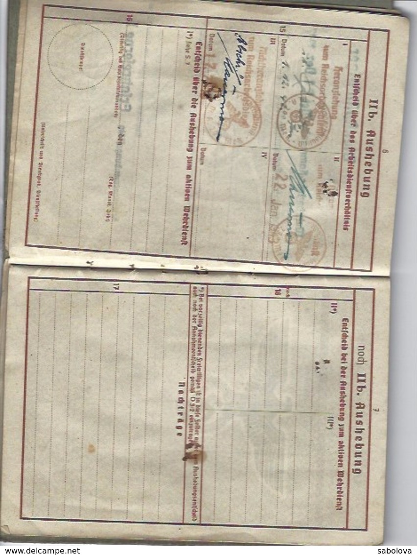 2ème Guerre Mondiale Deutsches Reich Metz Livret Militaire Wehrpass 1942 - Unclassified