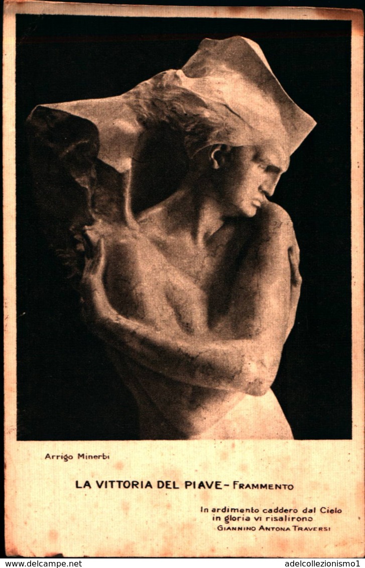 7366) CARTOLINA -SCULTURA DI ARRIGO MINERBI-LA VITTORIA DEL PIAVE -NUOVA - Sculptures