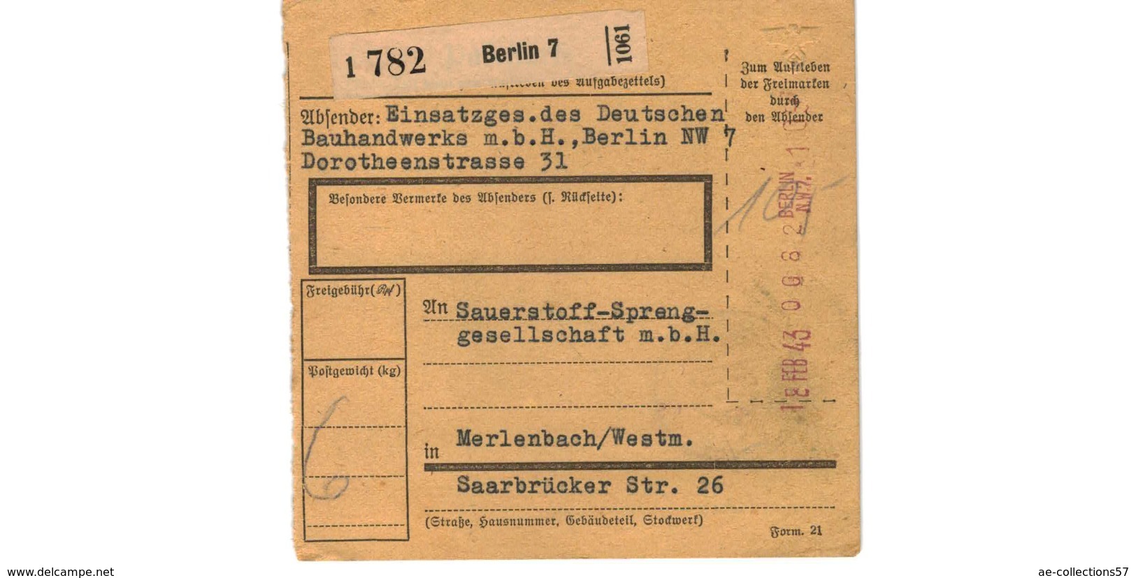 Colis Postal  / De Berlin - Lettres & Documents